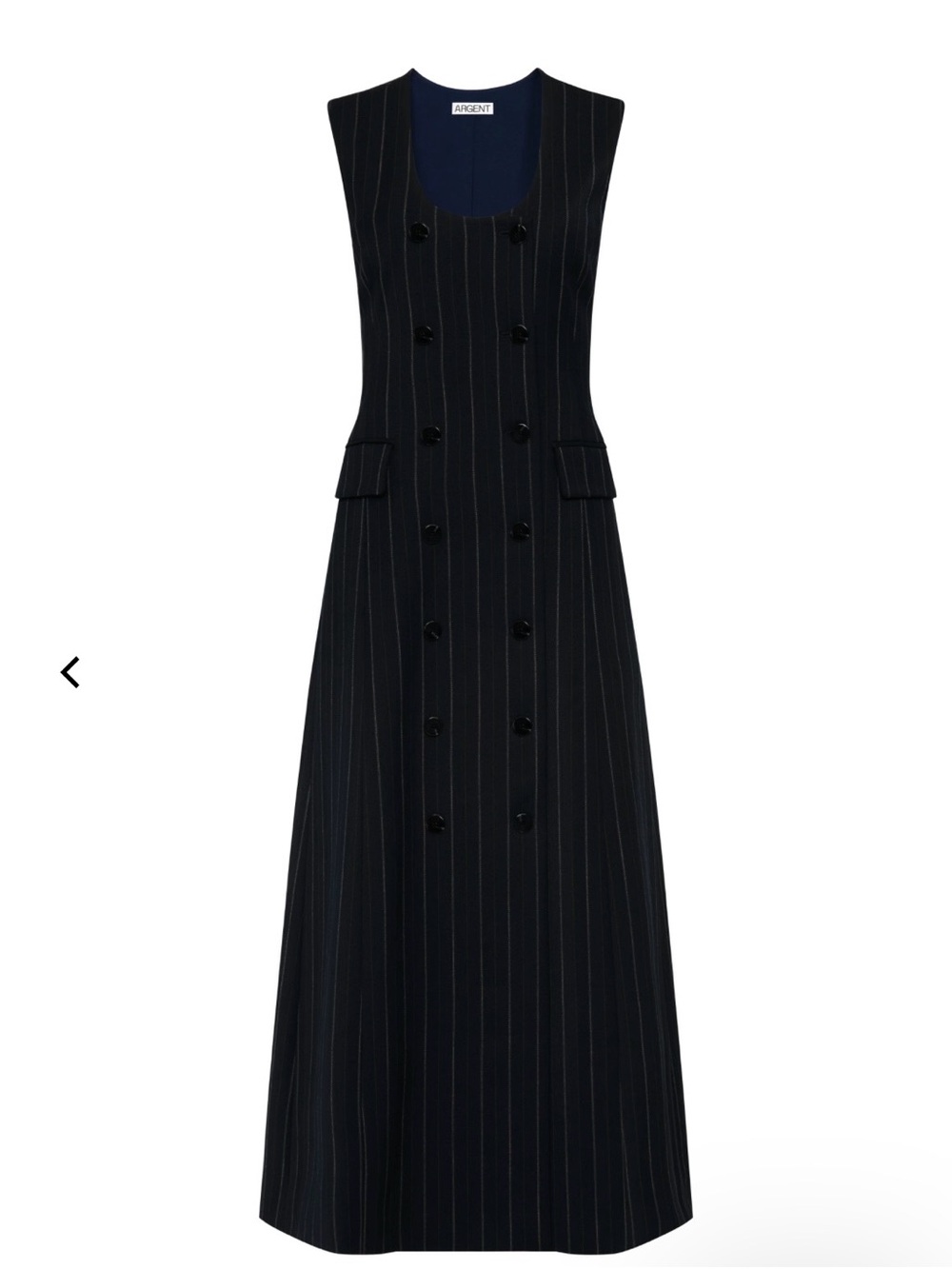 Scoop Neck Double-Breasted Dress
in Stretch Wool